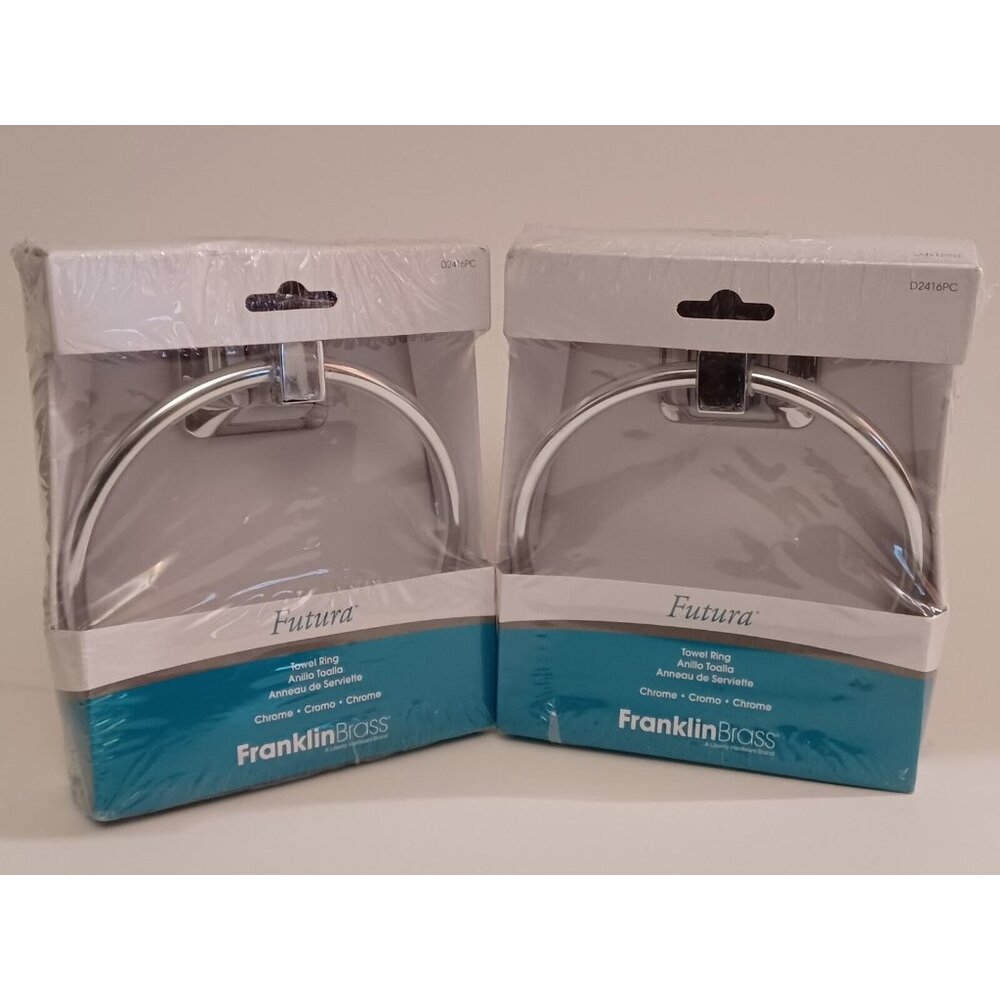2 Futura Towel Ring D2416 Chrome Finish New Houseware Bathroom Franklin Brass